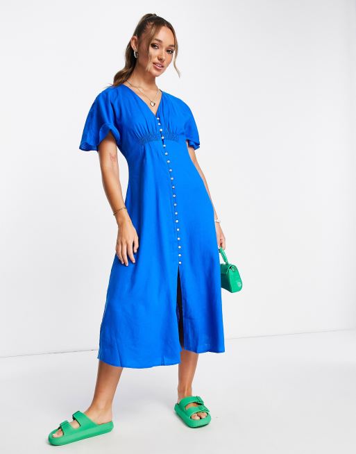 Robe bleu électrique mango hot sale