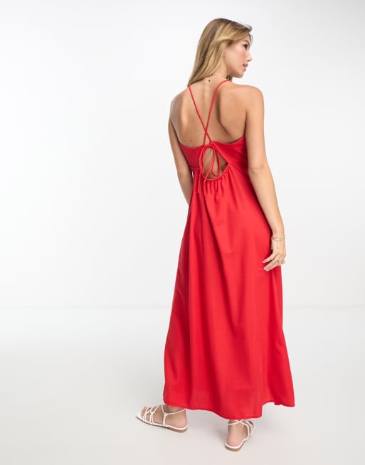 Mango robe longue clearance rouge