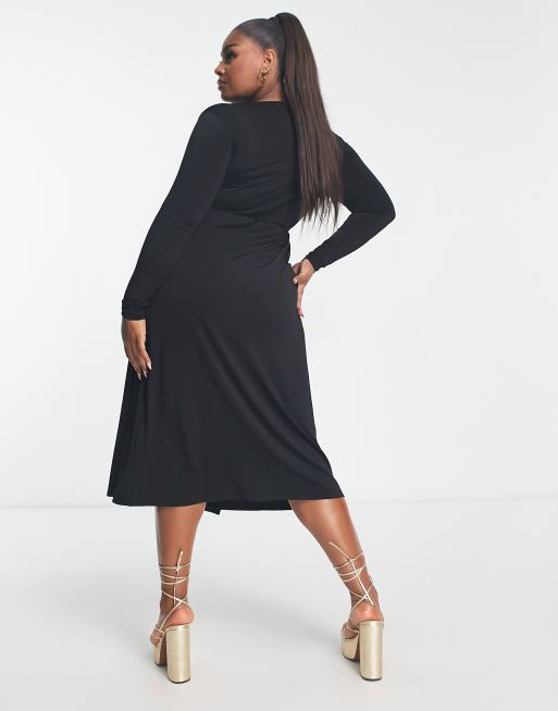 Mango robe shop noire manche longue