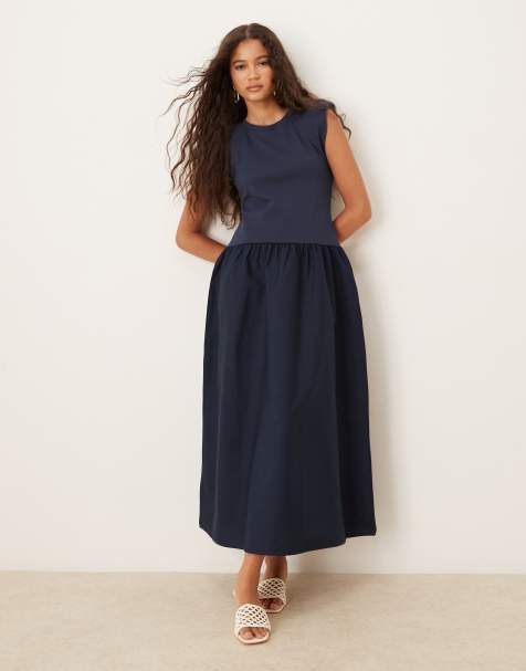 Mango - Robe sans manches en maille - Bleu marine - view 1
