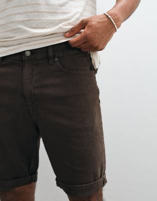 Mango Roll Hem Denim Shorts In Brown