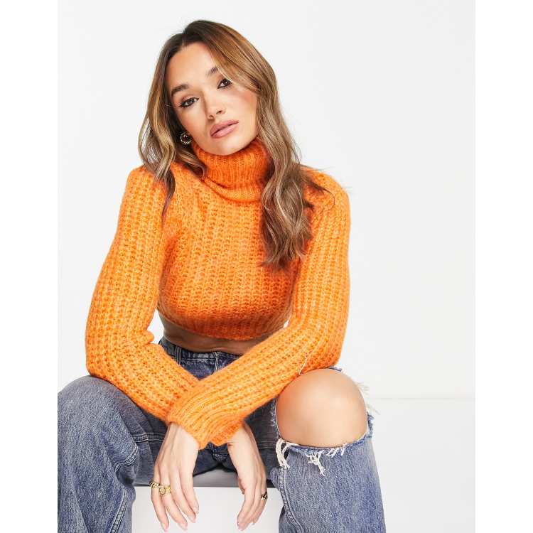 Cropped on sale orange turtleneck