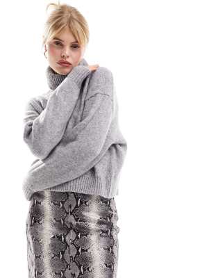 Weekday Ayla knitted jumper in grey marl