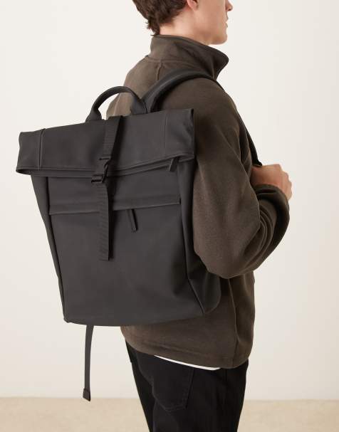 Mango roll top backpack in black - view 1