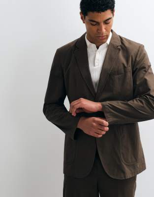 Mango Roma Blazer Co-ord In Brown