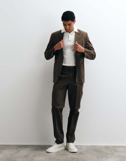 Mango Roma blazer co-ord in brown, 5 of 5