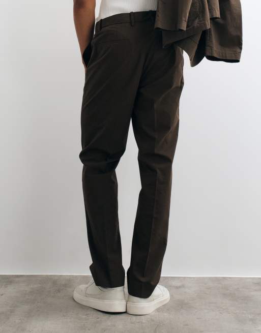 Mango Roma pantaloni dritti coordinati in marrone, 4 di 5