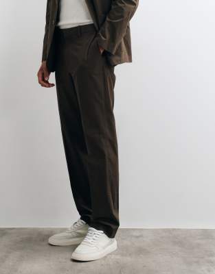 Mango Roma Straight Pants In Brown