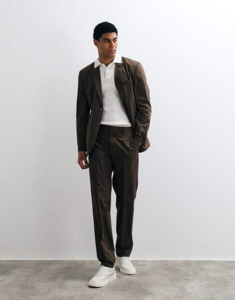 Mango Roma straight trouser co-ord in brown - view 1