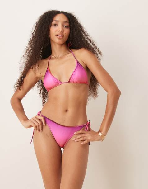 Mango – Rosa bikiniunderdel med solnedgångsmönster - view 1