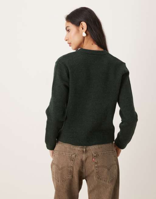 Cardigan Mango Vert Avec Nœud En Soie, Taille M - Très Bon état
