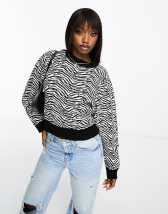 Pimkie cropped bow back blouse in animal print | ASOS