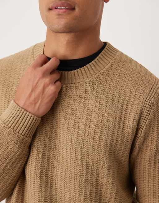 Mango round neck jumper in beige, 5 of 5