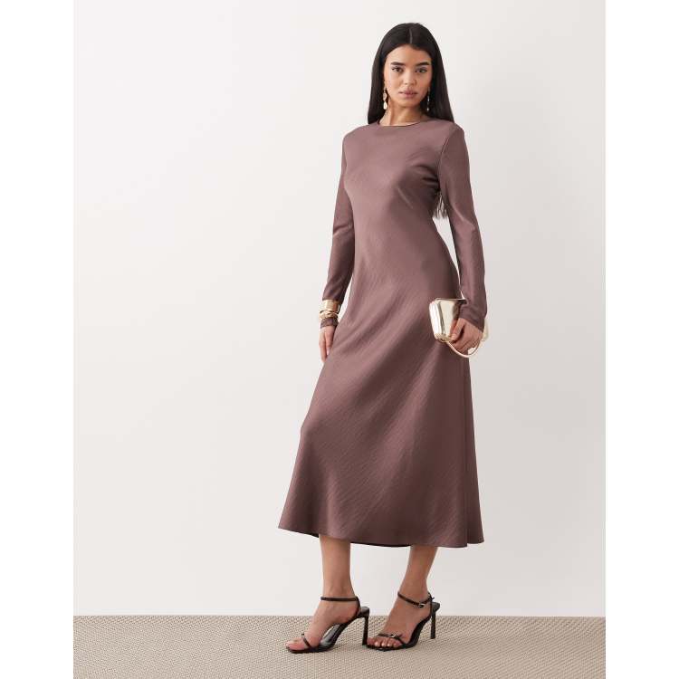 mango purple satin dress MANGO - Asymmetrical satin Dress with fringes Purple