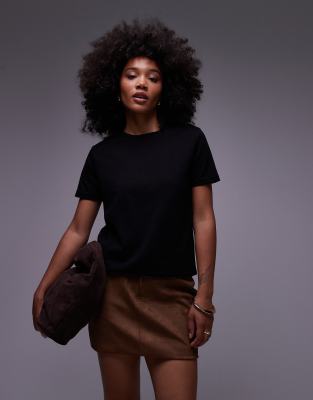 Mango Round Neck T-shirt In Black