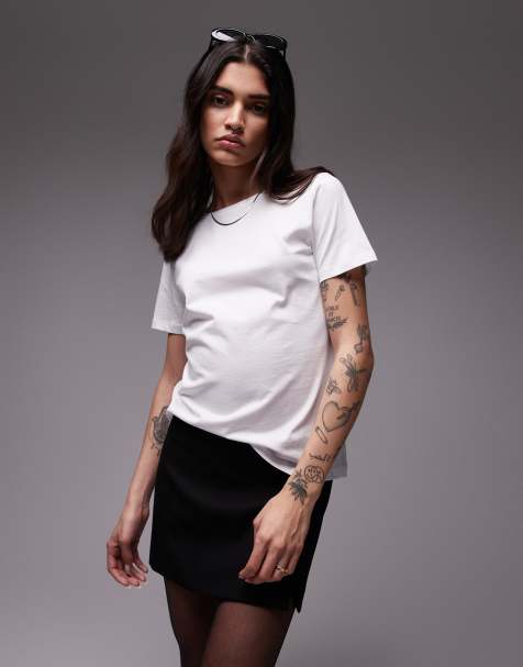 Mango round neck t-shirt in white - view 1