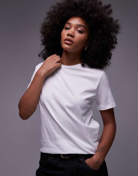 Mango round neck t-shirt in white - view 1