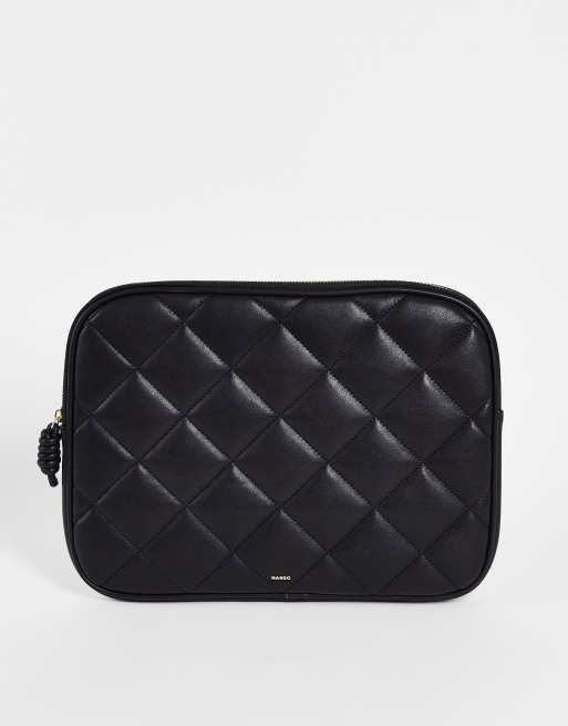 Black quilted makeup online bag