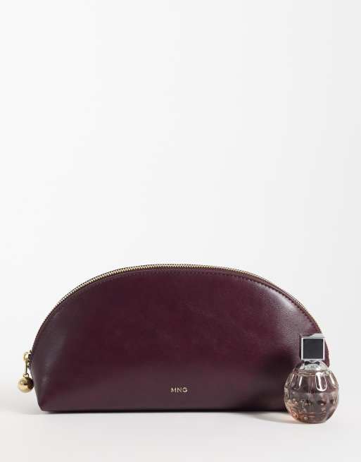 Mango rounded cosmetic bag in burgundy, 2 of 4