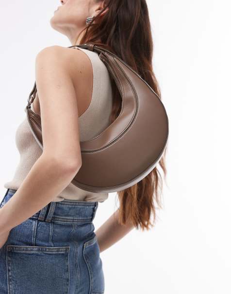 Mango rounded shoulder bag in brown - view 1