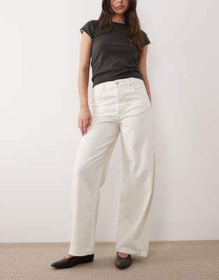 Mango - Rowan - Weite Utility-Jeans aus 100% Baumwolle in Weiß