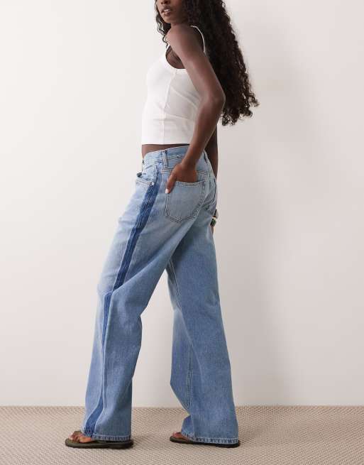 Mango - Ruby - Jean droit 100 % coton avec empiècement sur le côté - Bleu clair, 2 de 5