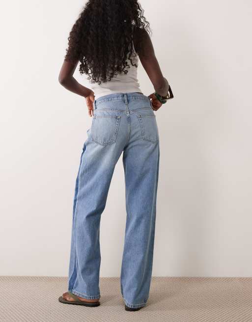 Mango – Ruby – Straight Jeans aus 100% Baumwolle in Hellblau mit seitlichem Einsatz, 3 von 5