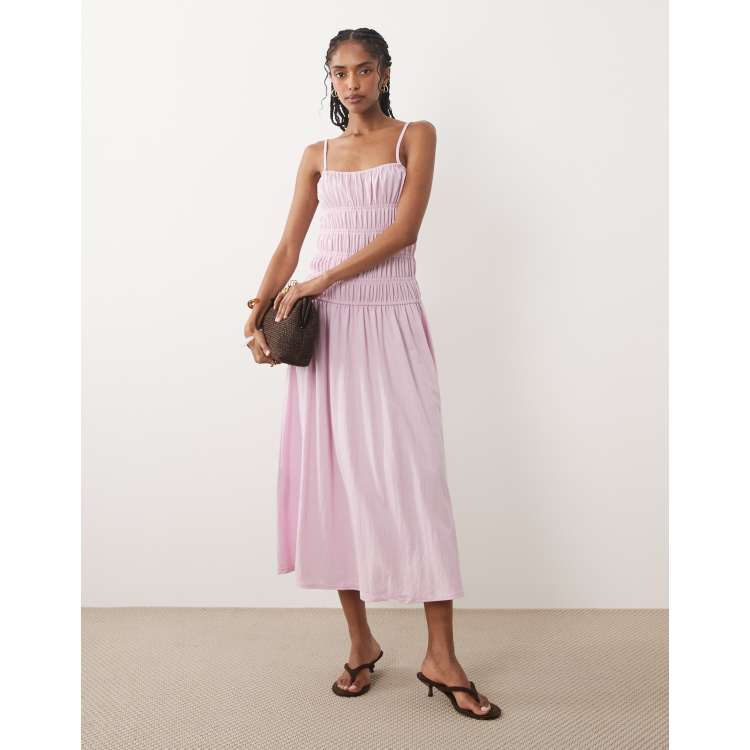 mango pink pleated maxi dress @Mango salmon pleated dress