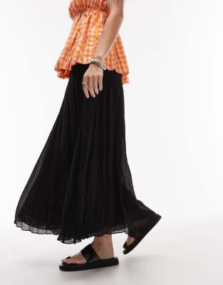 Shop Mango Ruched Top Midi Skirt Black