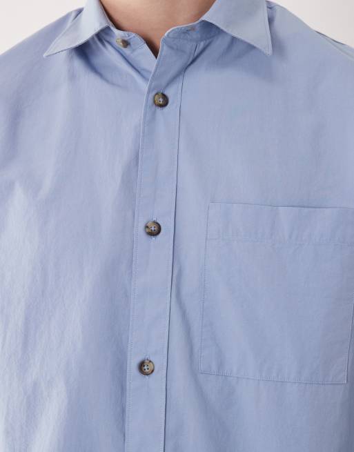 Mango - Ruimvallend overhemd van 100% katoen in blauw, 5 van 5