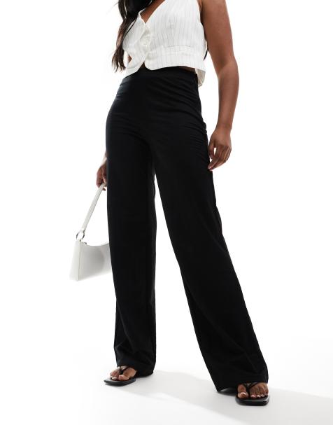 Mango - Ruimvallende pantalon met rechte pijpen in zwart - view 1