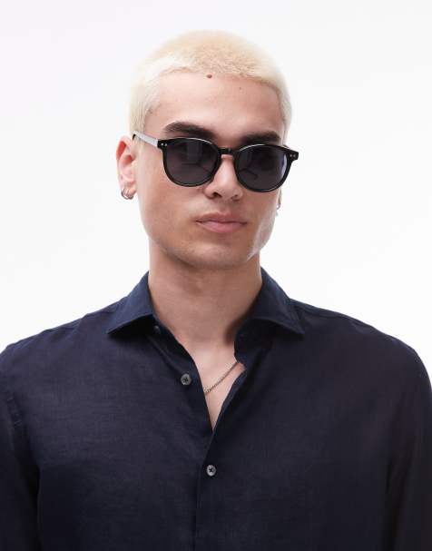Mango – Runde Sonnenbrille in Schwarz - view 1