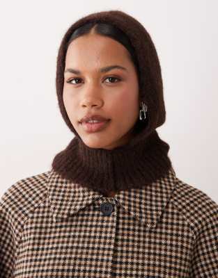 Mango - Rundschal aus Strick in Schokobraun-Brown