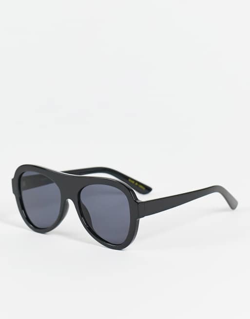 Mango – Ryley Rye – Schmale Sonnenbrille in Schwarz