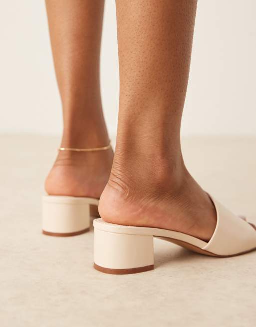 Mango - Sabot classici color crema con tacco, 4 di 4