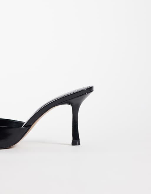 Mango - Sabot in pelle sintetica neri con tacco, 4 di 4