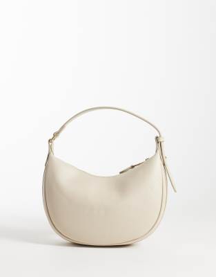 Mango - Sac à main demi-lune en similicuir - Beige-Neutral