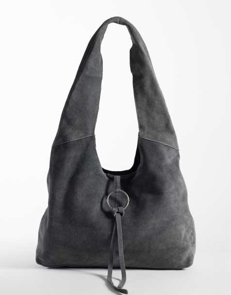 Mango sac bandoulière en daim gris - view 1