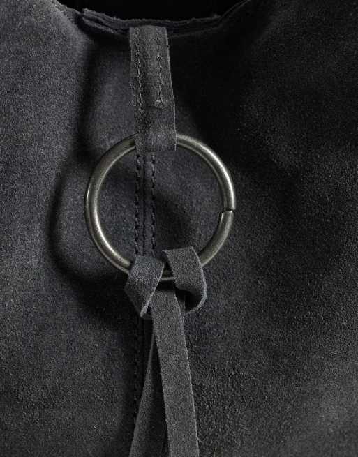 Mango sac bandoulière en daim gris, 3 de 4