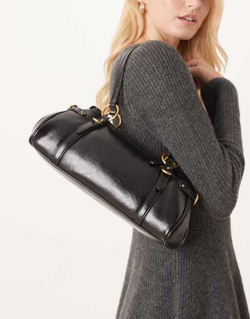 Mango - Sac bowling en similicuir avec cadenas - Noir, 3 de 4