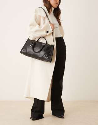 Mango - Sac de ville à charm cadenas - Noir