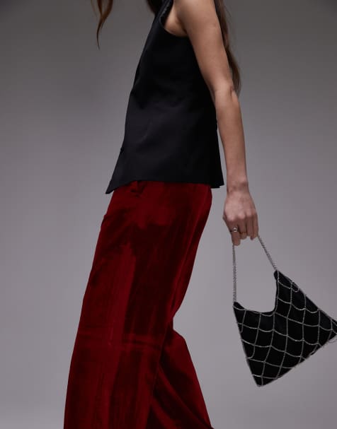 Mango - Sac en velours avec bandoulière chaîne - Noir - view 1