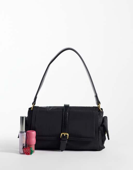 Mango sac porté épaule à boucle noir, 2 de 4