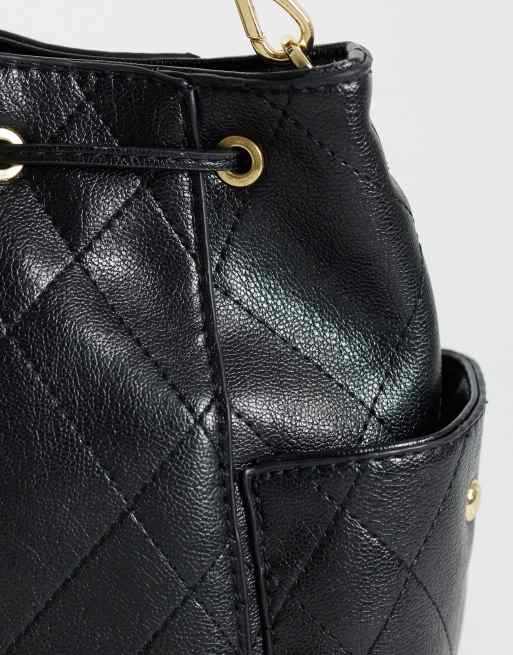Mango sac porté épaule matelassé en imitation cuir noir, 3 de 4