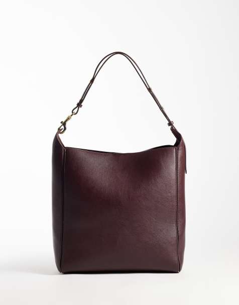 Mango sack bag in burgundy - view 1