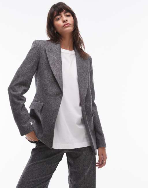 Mango salt and pepper blazer co-ord in grey, 2 of 4