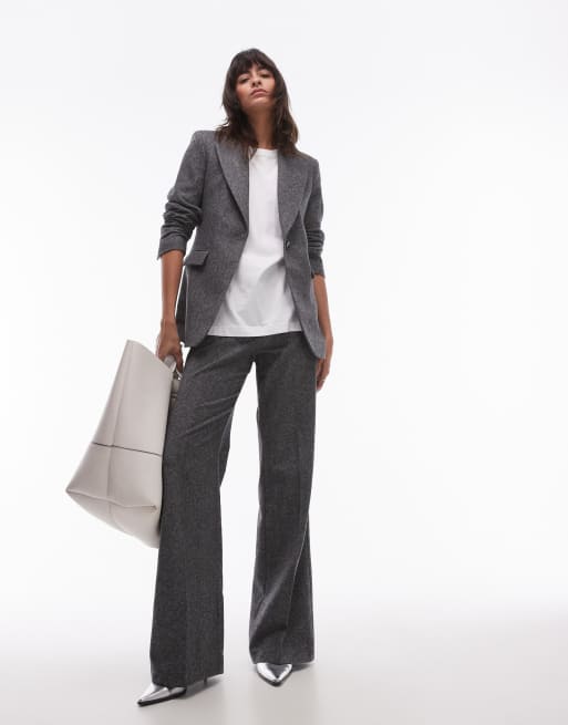 Mango salt and pepper blazer co-ord in grey, 4 of 4