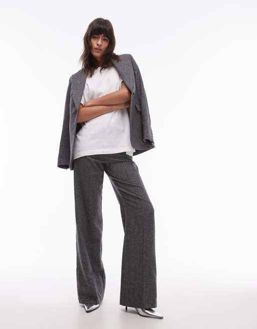 Mango salt and pepper pants in gray - part of a set