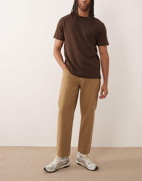 Mango – Sammy – Ljusbruna, avsmalnande jeans i 100% bomull - view 1