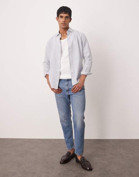Mango Sammy slim fit jeans in mid blue - view 1
